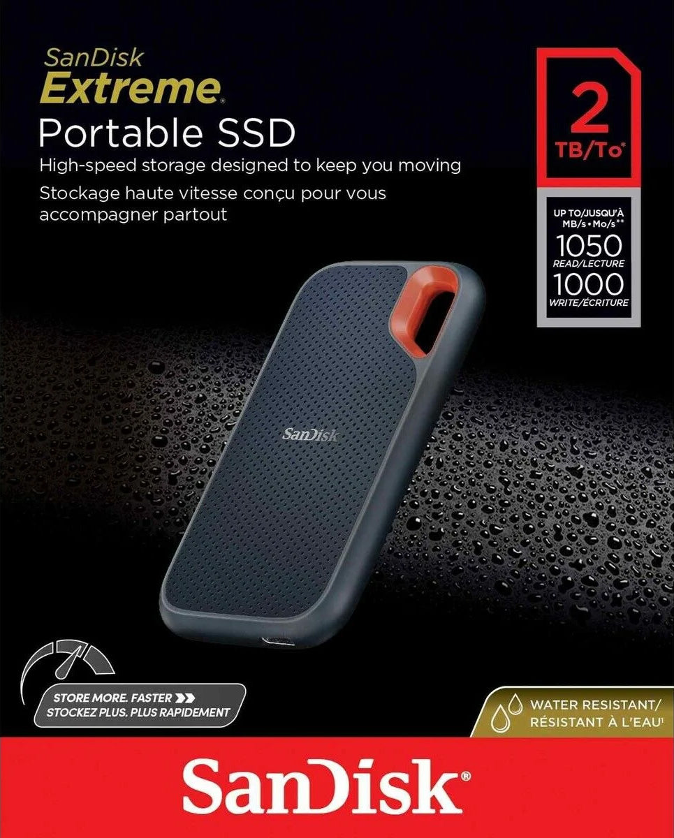 SANDISK SSD 2TB, USB 3.2, Typ A-C, Extreme Portable