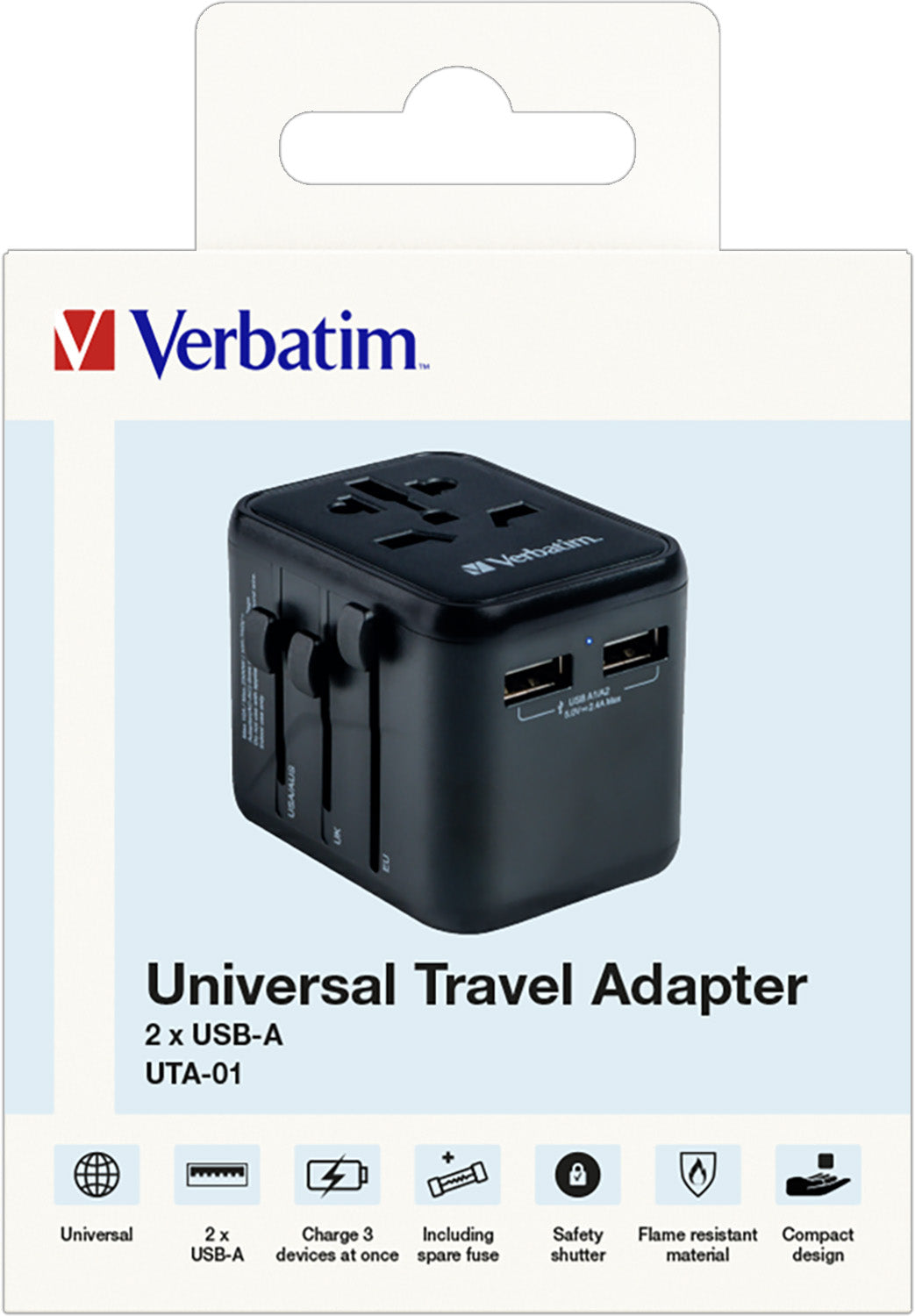 VERBATIM Ladeadapter, Universal Travel, UTA-01, 12W