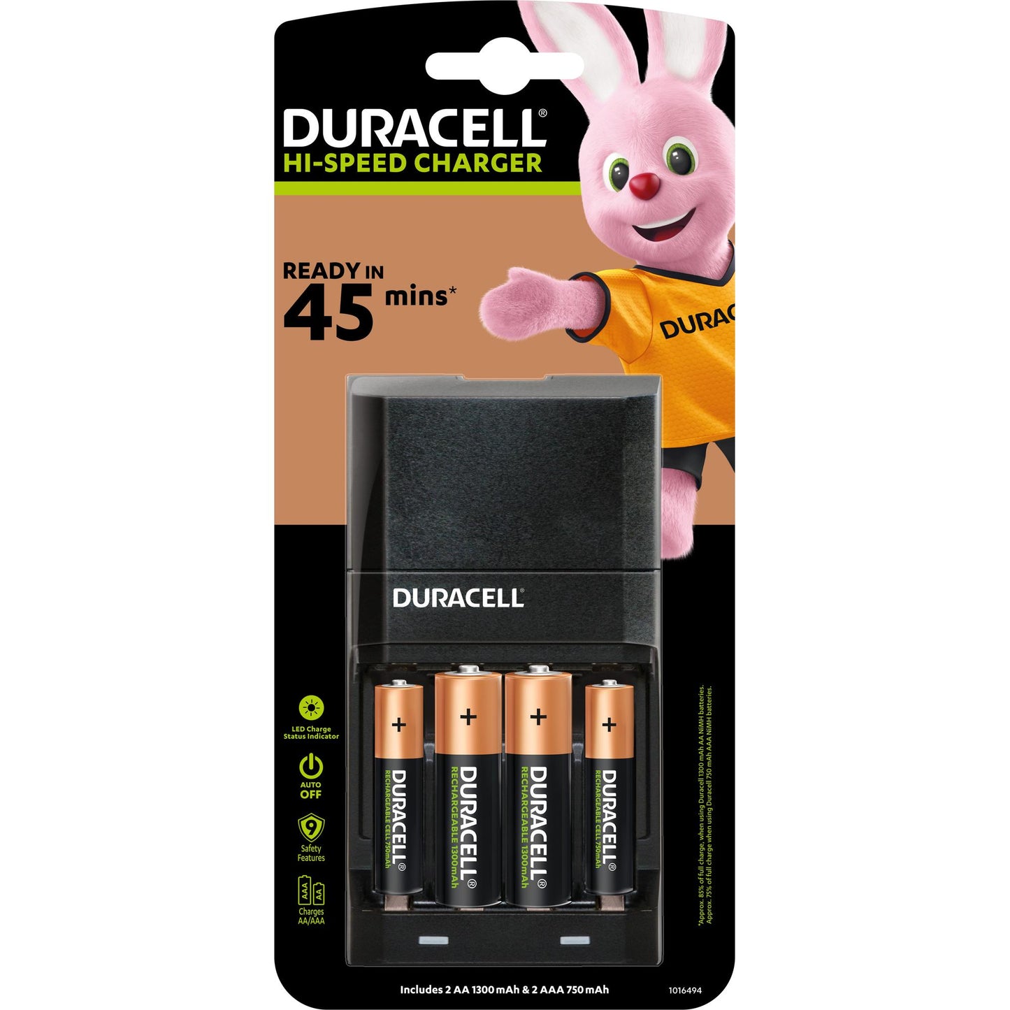 DURACELL NiMH Universal Schnellladegerät CEF27 - inkl. 2x AA Mignon Akkus und 2x AAA Micro Akkus Retail