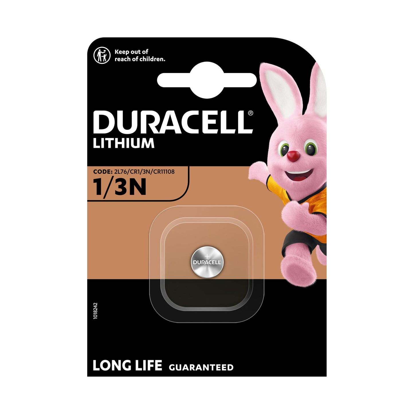 DURACELL Batterie Lithium Knopfzelle CR1/3N 2L76, 3V Photo, Retail Blister (1-Pack)