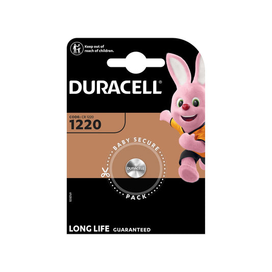 DURACELL Batterie Lithium Knopfzelle CR1220, 3V Electronics, Retail Blister (1-Pack)
