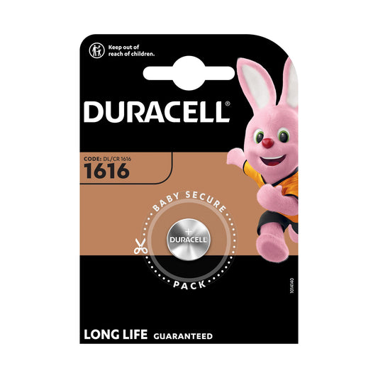 DURACELL Batterie Lithium Knopfzelle CR1616, 3V Electronics, Retail Blister (1-Pack)