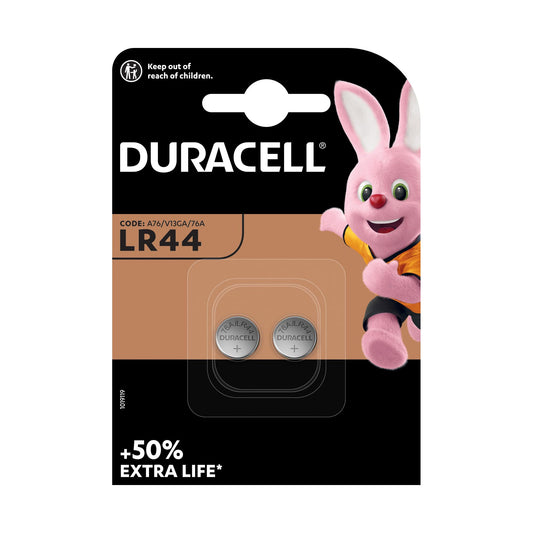 DURACELL Batterie Alkaline Knopfzelle LR44, V13GA, 1.5V Electronics, Retail Blister (2-Pack)