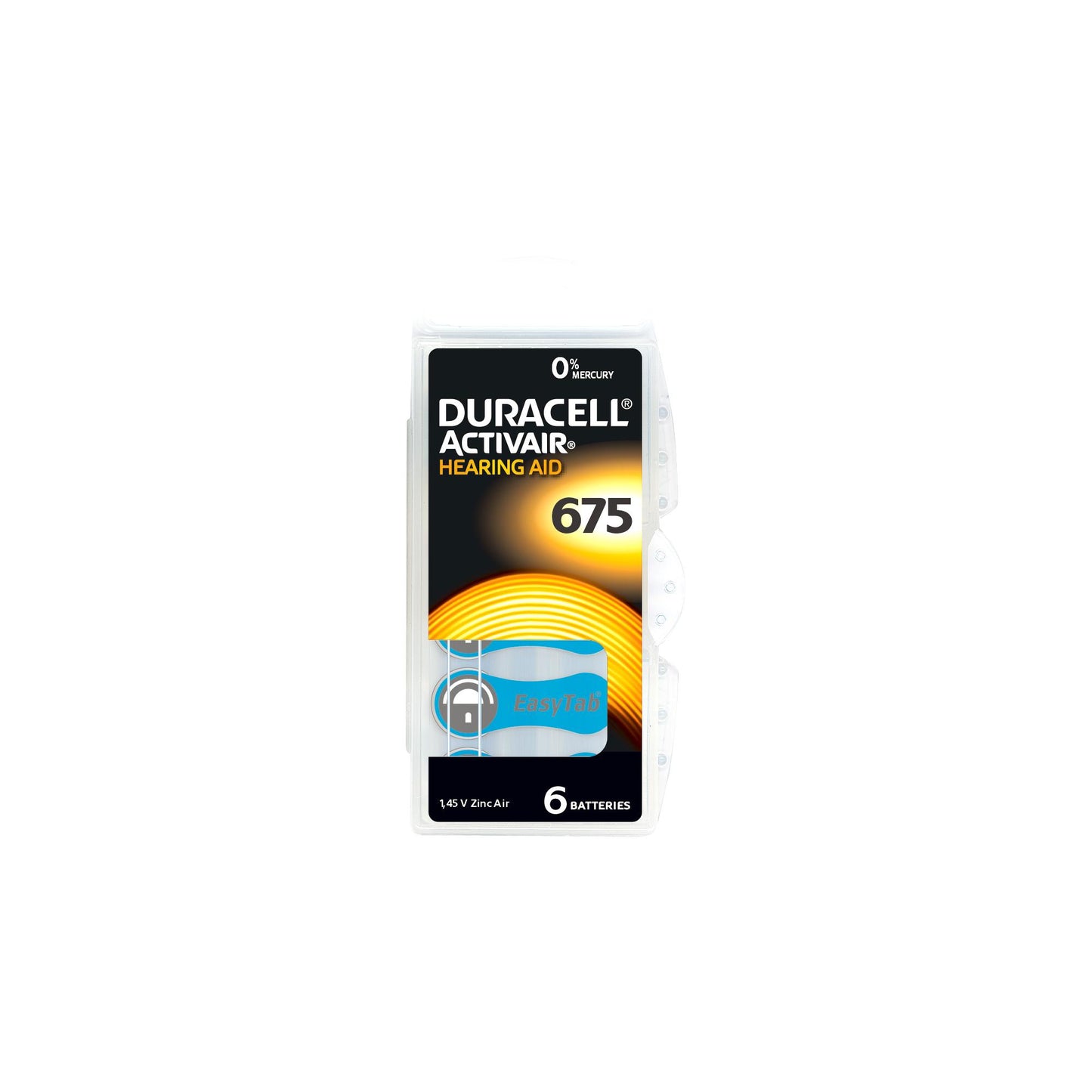 DURACELL Batterie Zinc Air 675, 1.45V Activair, Retail Blister (6-Pack)