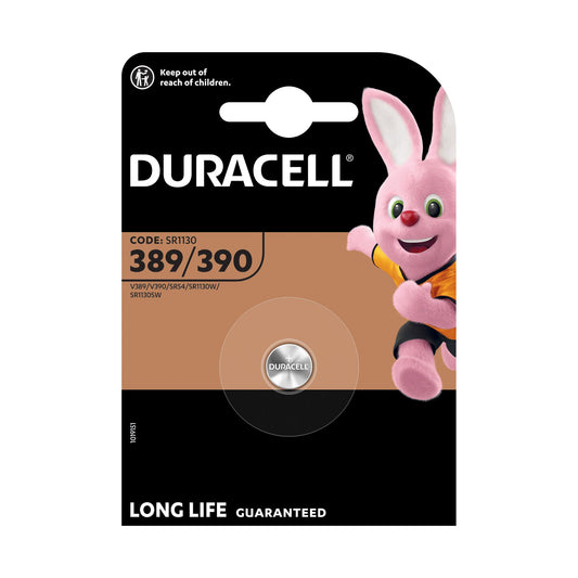 DURACELL Batterie Silver Oxide Knopfzelle 389/390 SR54, 1.5V Watch, Retail Blister (1-Pack)