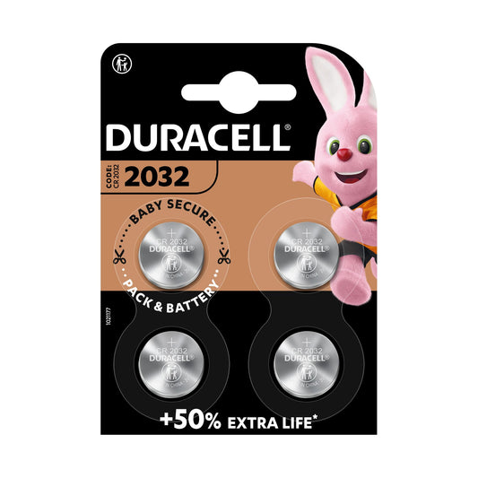 DURACELL Batterie Lithium Knopfzelle CR2032, 3V Electronics, Retail Blister (4-Pack)