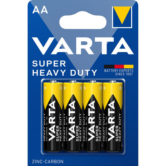 VARTA Batterie Zink-Kohle Mignon AA, R06, 1.5V Superlife, Retail Blister (4-Pack)