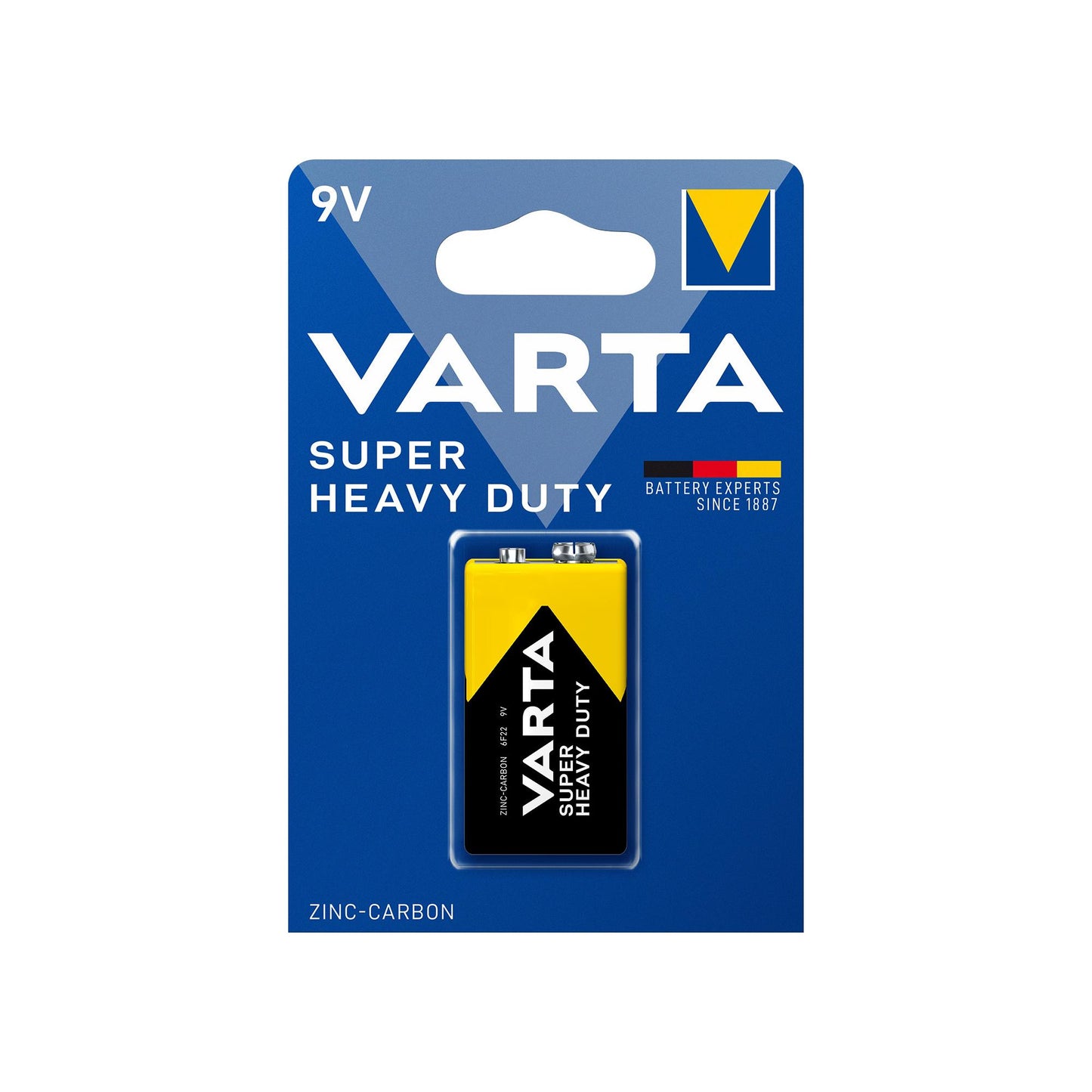VARTA Batterie Zink-Kohle E-Block 6F22, 9V Superlife, Retail Blister (1-Pack)