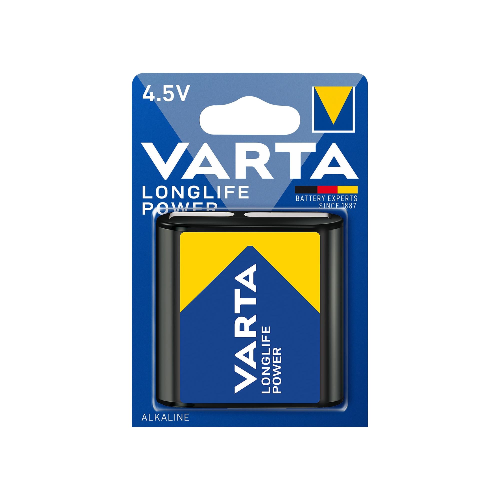 VARTA Batterie Alkaline 3LR12, 4.5V Longlife Power, Retail Blister (1-Pack)