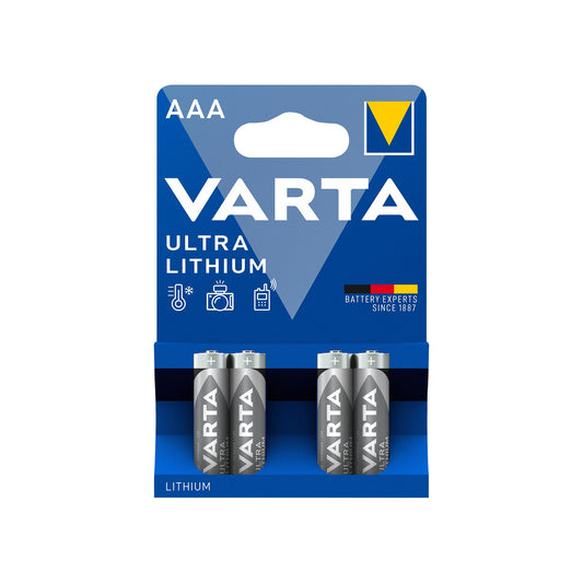 VARTA Batterie Lithium Micro AAA FR03, 1.5V Ultra Lithium, Professional, Retail Blister (4-Pack)