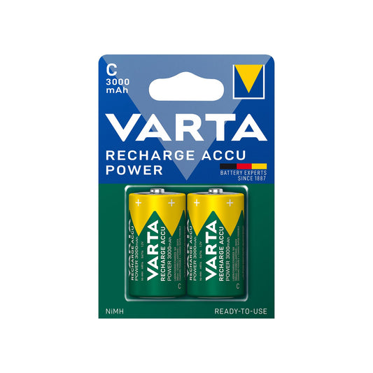 VARTA Akku NiMH Baby C HR14, 1.2V/3000mAh Accu Power, Pre-charged, Retail Blister (2-Pack)