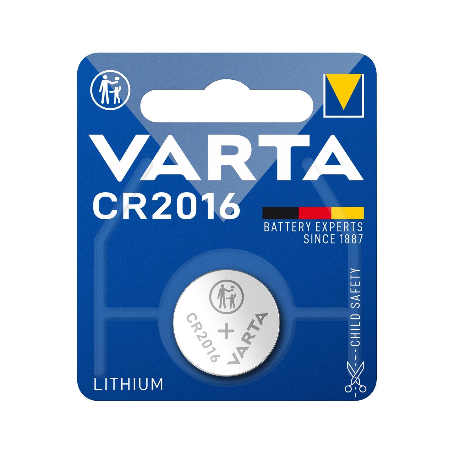 VARTA Batterie Lithium Knopfzelle CR2016, 3V Electronics, Retail Blister (1-Pack)