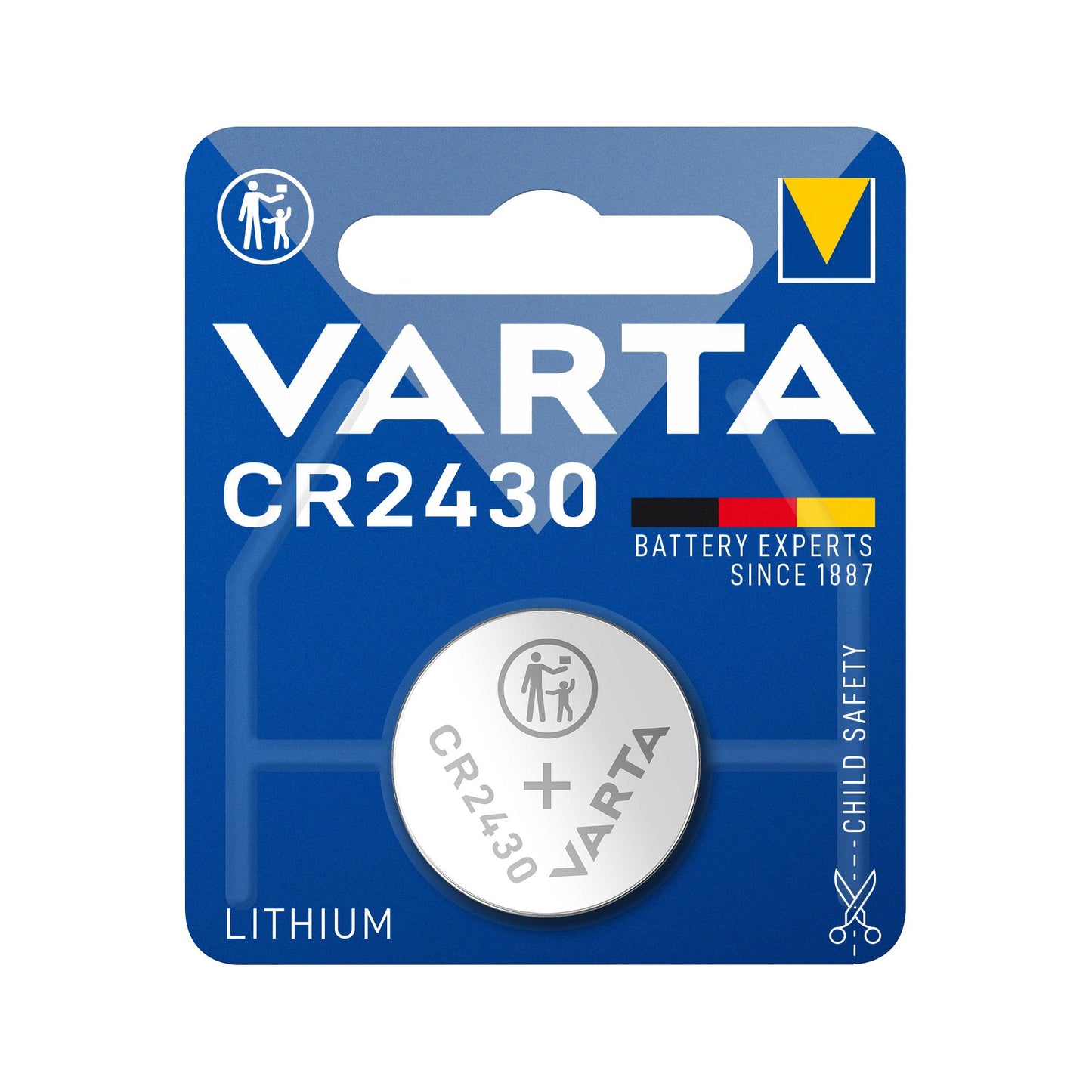 VARTA Batterie Lithium Knopfzelle CR2430, 3V Electronics, Retail Blister (1-Pack)