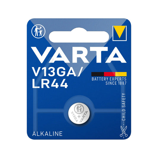 VARTA Batterie Alkaline Knopfzelle LR44, V13GA, 1.5V Electronics, Retail Blister (1-Pack)