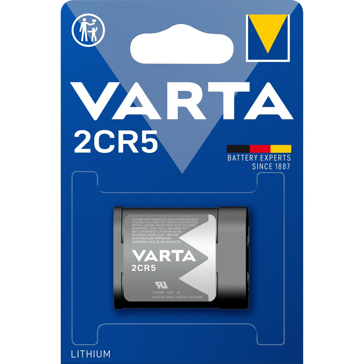 VARTA Batterie Lithium 2CR5, 6V Photo, Retail Blister (1-Pack)