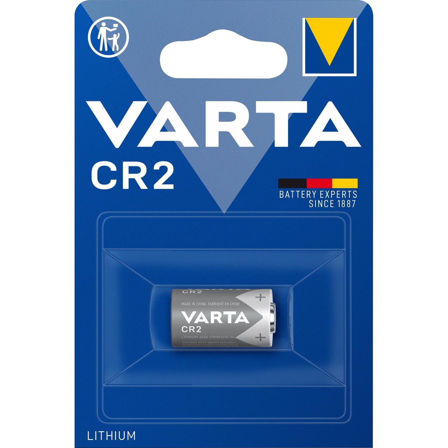 VARTA Batterie Lithium CR2, 3V Photo, Retail Blister (1-Pack)