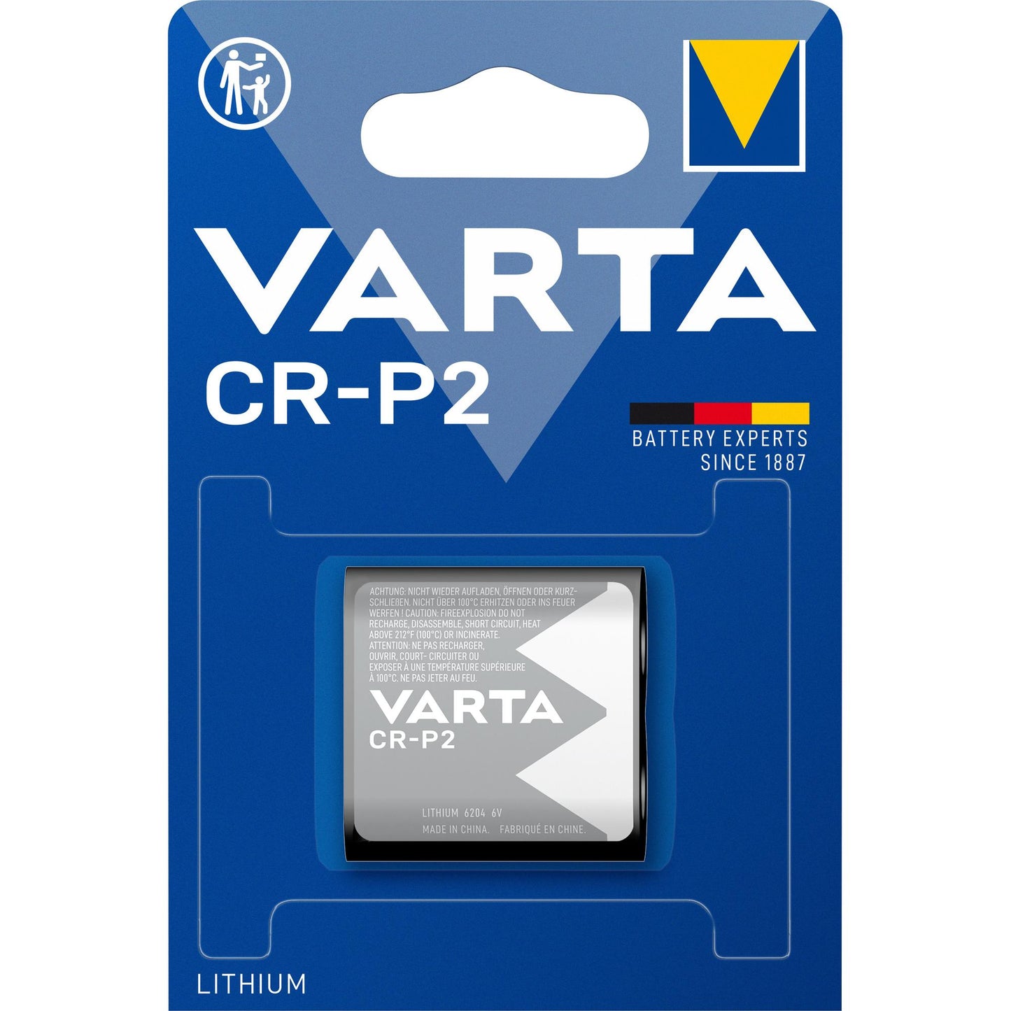 VARTA Batterie Lithium CR-P2, 6V Photo, Retail Blister (1-Pack)