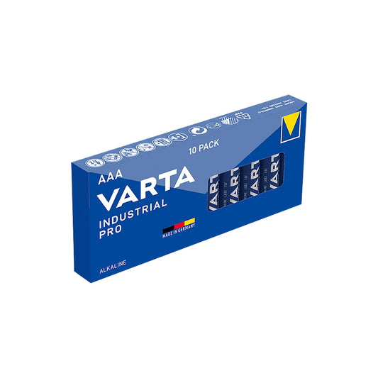 VARTA Batterie Alkaline Micro AAA LR03, 1.5V Industrial Pro, Retail Box (10-Pack)