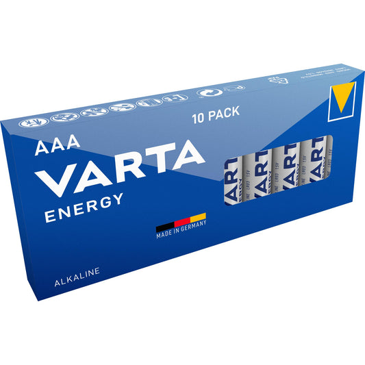 VARTA Batterie Alkaline Micro AAA LR03, 1.5V Energy, Retail Box (10-Pack)