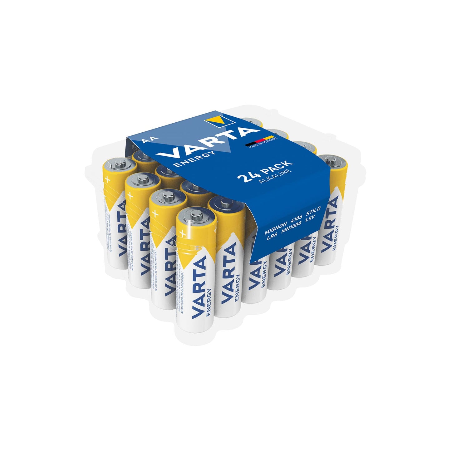 VARTA Batterie Alkaline Mignon AA LR06, 1.5V Energy, Retail Box (24-Pack)