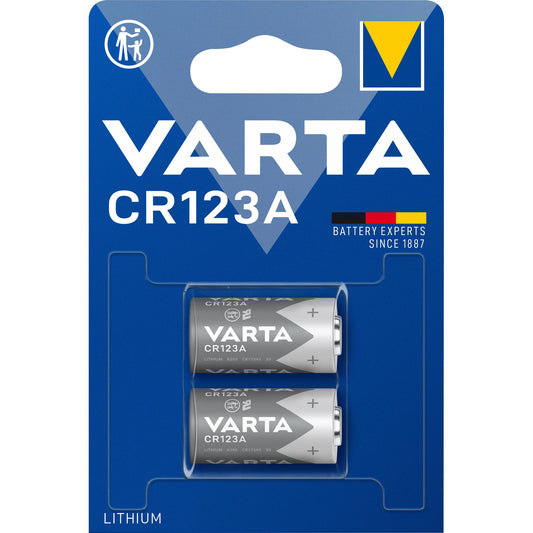 VARTA Batterie Lithium CR123A, 3V Photo, Retail Blister (2-Pack)