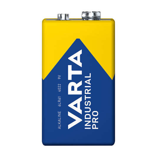 VARTA Batterie Alkaline E-Block 6LR61, 9V Industrial Pro, Bulk (1-Pack)