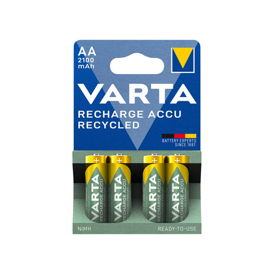 VARTA Akku NiMH Mignon AA HR06, 1.2V/2100mAh Accu Recycled, Pre-charged, Retail Blister (4-Pack)