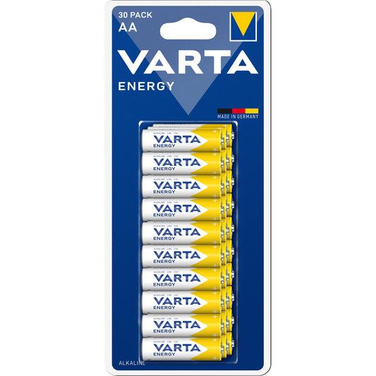 VARTA Batterie Alkaline Mignon AA LR06, 1.5V Energy, Retail Blister (30-Pack)