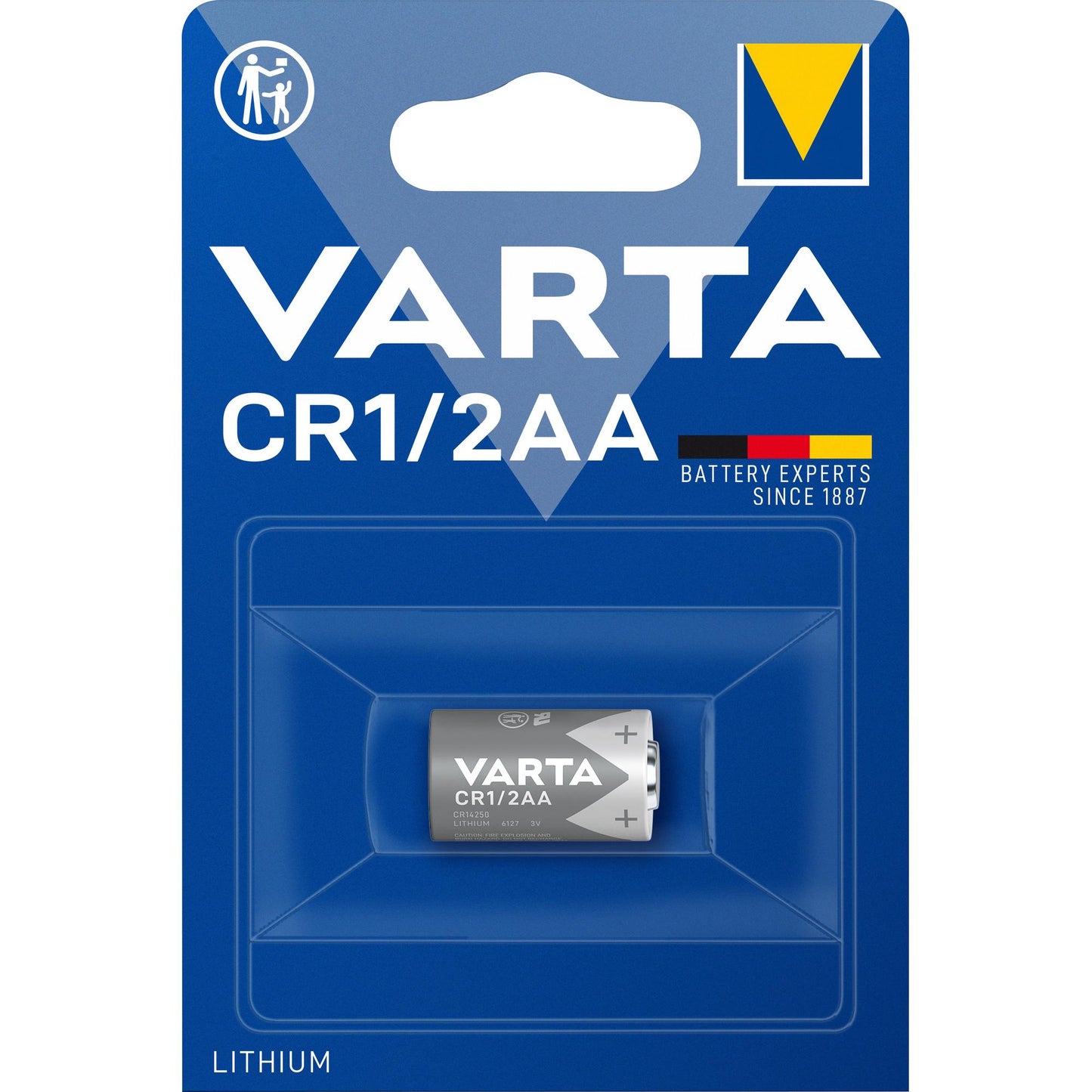 VARTA Batterie Lithium CR1/2 AA, 3V Electronics, Retail Blister (1-Pack)