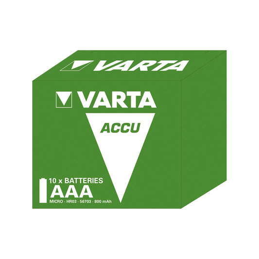 VARTA NiMH AAA Micro HR03 Akku - 1.2V/800mAh Accu Power Pre-charged Retail Box (10-Pack)