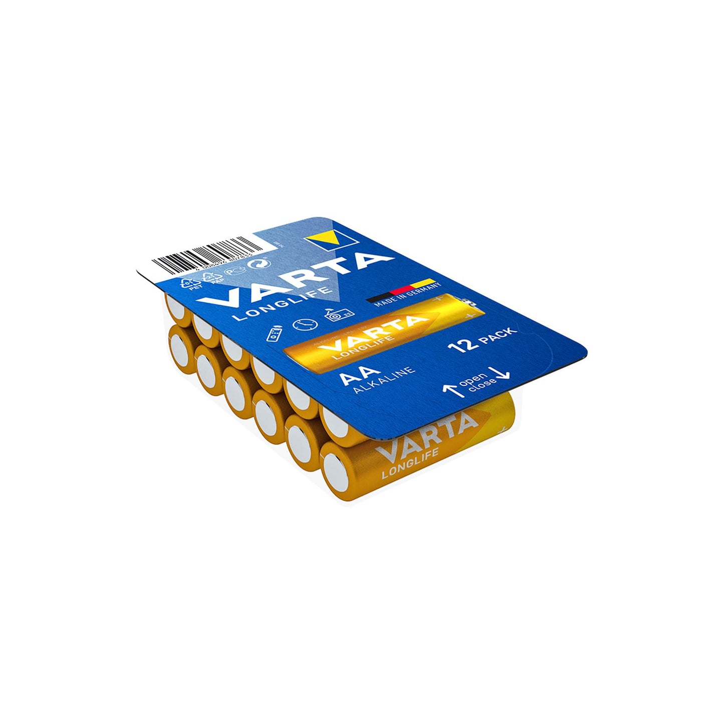 VARTA Batterie Alkaline Mignon AA LR06, 1.5V Longlife, Retail Box (12-Pack)