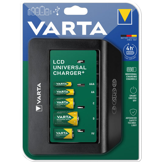 VARTA NiMH Universal Ladegerät LCD Charger+ ohne Akkus für AA/AAA/C/D/9V Retail