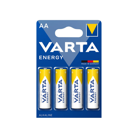 VARTA Batterie Alkaline Mignon AA LR06, 1.5V Energy, Retail Blister (4-Pack)
