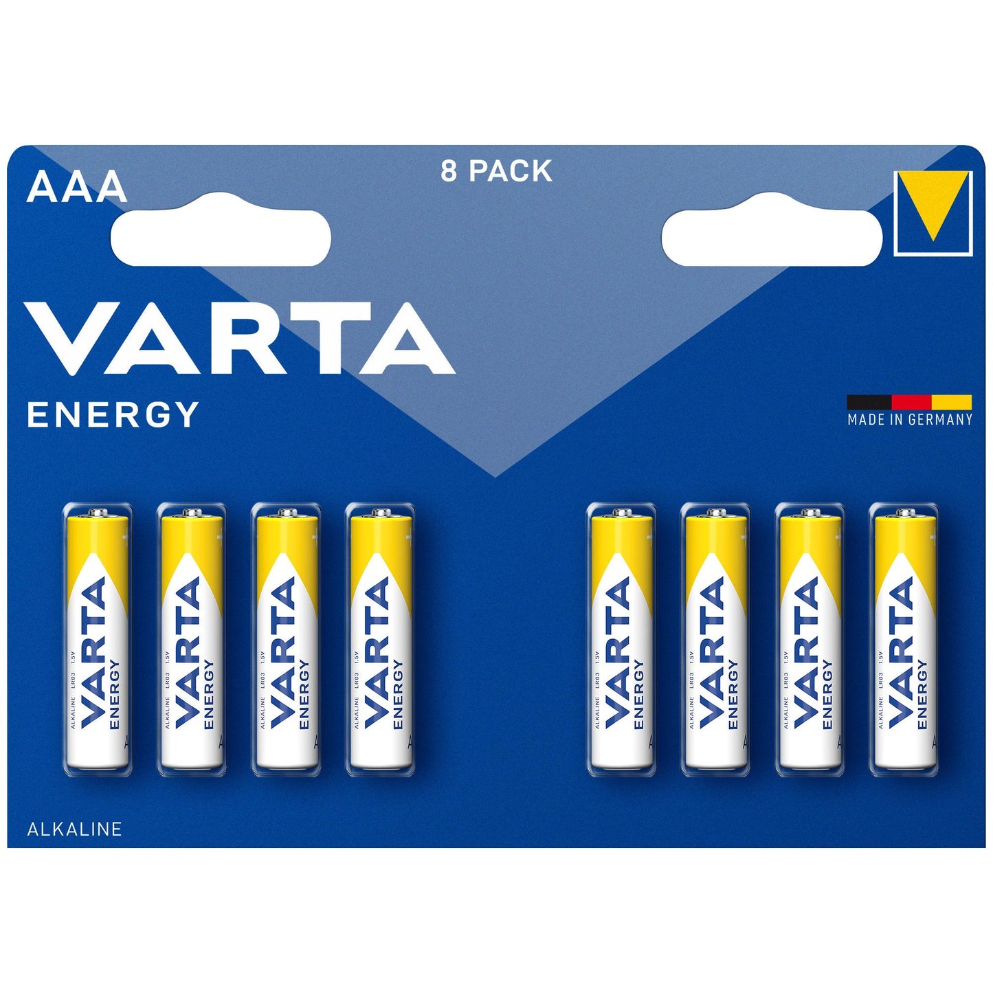 VARTA Batterie Alkaline Micro AAA LR03, 1.5V Energy, Retail Blister (8-Pack)