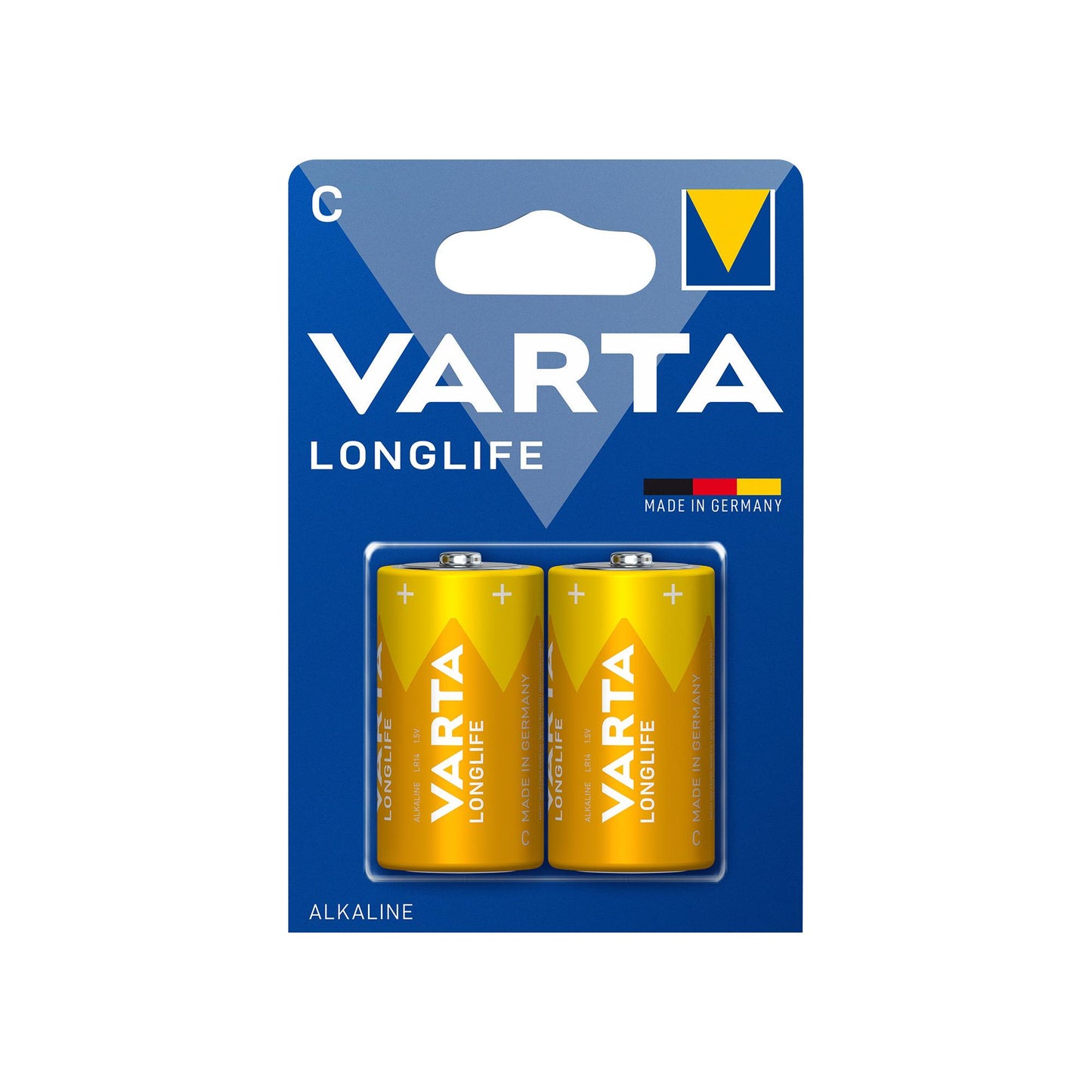 VARTA Batterie Alkaline Baby C LR14, 1.5V Longlife, Retail Blister (2-Pack)