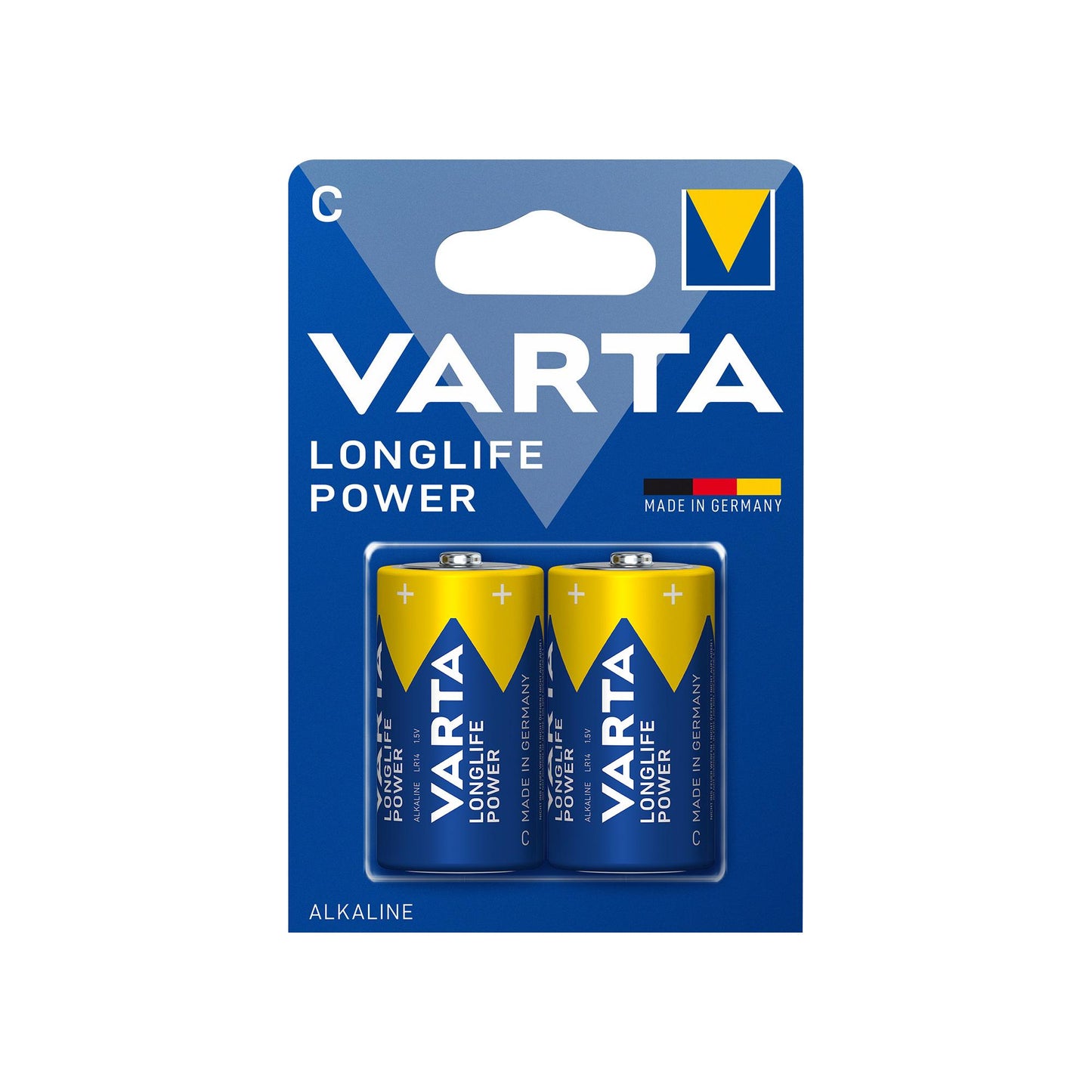 VARTA Batterie Alkaline Baby C LR14, 1.5V Longlife Power, Retail Blister (2-Pack)