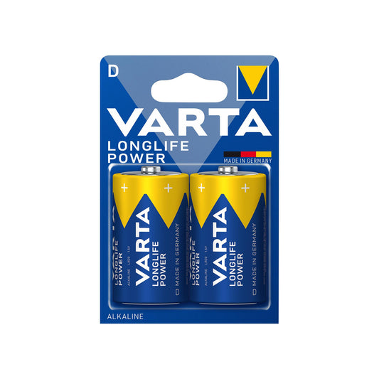 VARTA Batterie Alkaline Mono D LR20, 1.5V Longlife Power, Retail Blister (2-Pack)