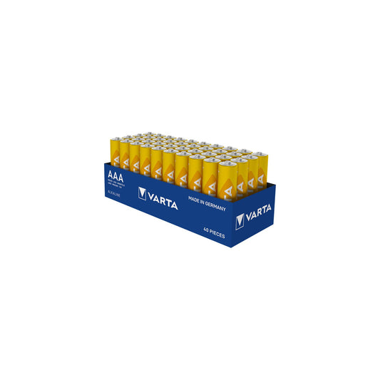 VARTA Batterie Alkaline Micro AAA LR03, 1.5V, Longlife, Tray (40-Pack)