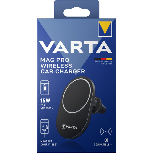 VARTA KFZ Ladeadpater Mag Pro Wireless Qi - 15W mit USB-C Kabel 1m schwarz Retail Blister