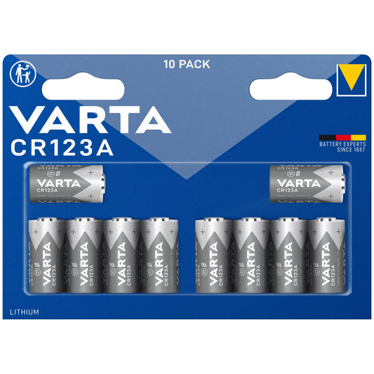 VARTA Batterie Lithium CR123A, 3V Photo, Retail Blister (10-Pack)