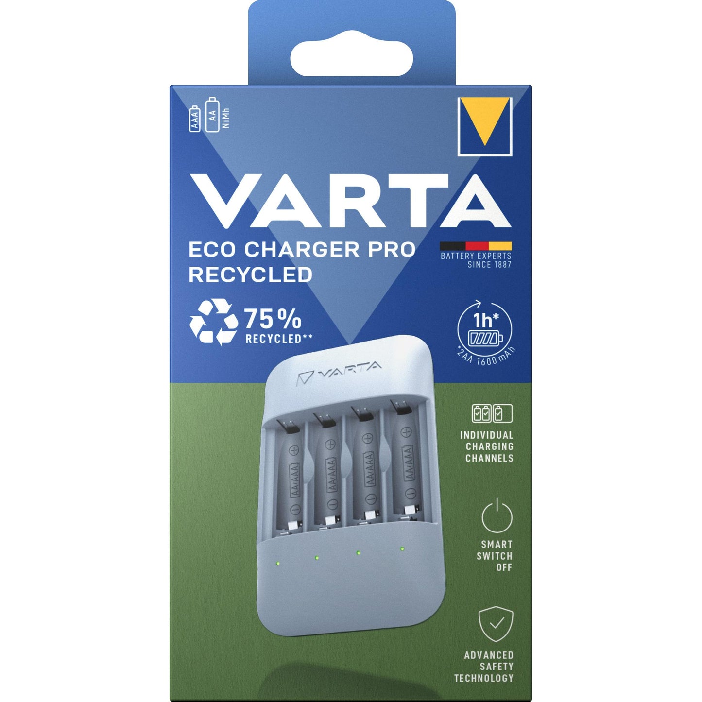 VARTA NiMH Universal Ladegerät Eco Charger Pro - Recycled ohne Akkus für AA/AAA Retail
