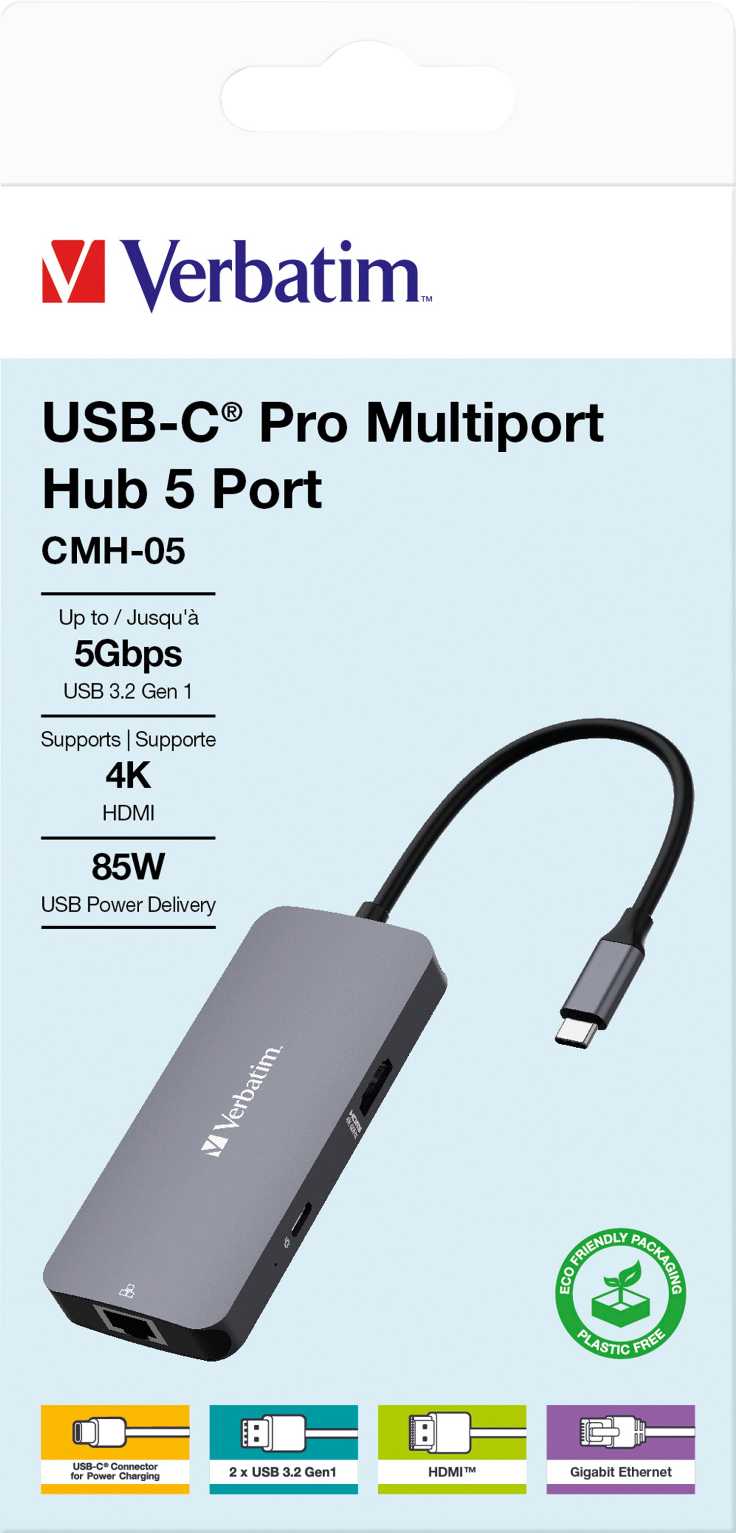 VERBATIM Hub, Multiport, CMH-05, 2x USB 3.2-A, USB 3.2-C
