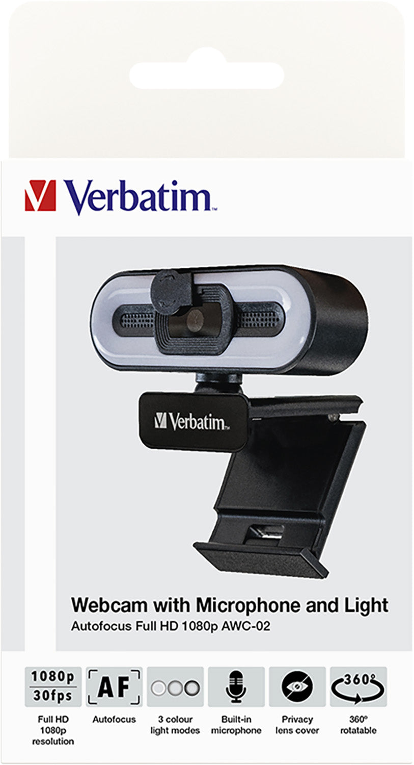 VERBATIM Webcam AWC-02, Full HD 1080p, schwarz