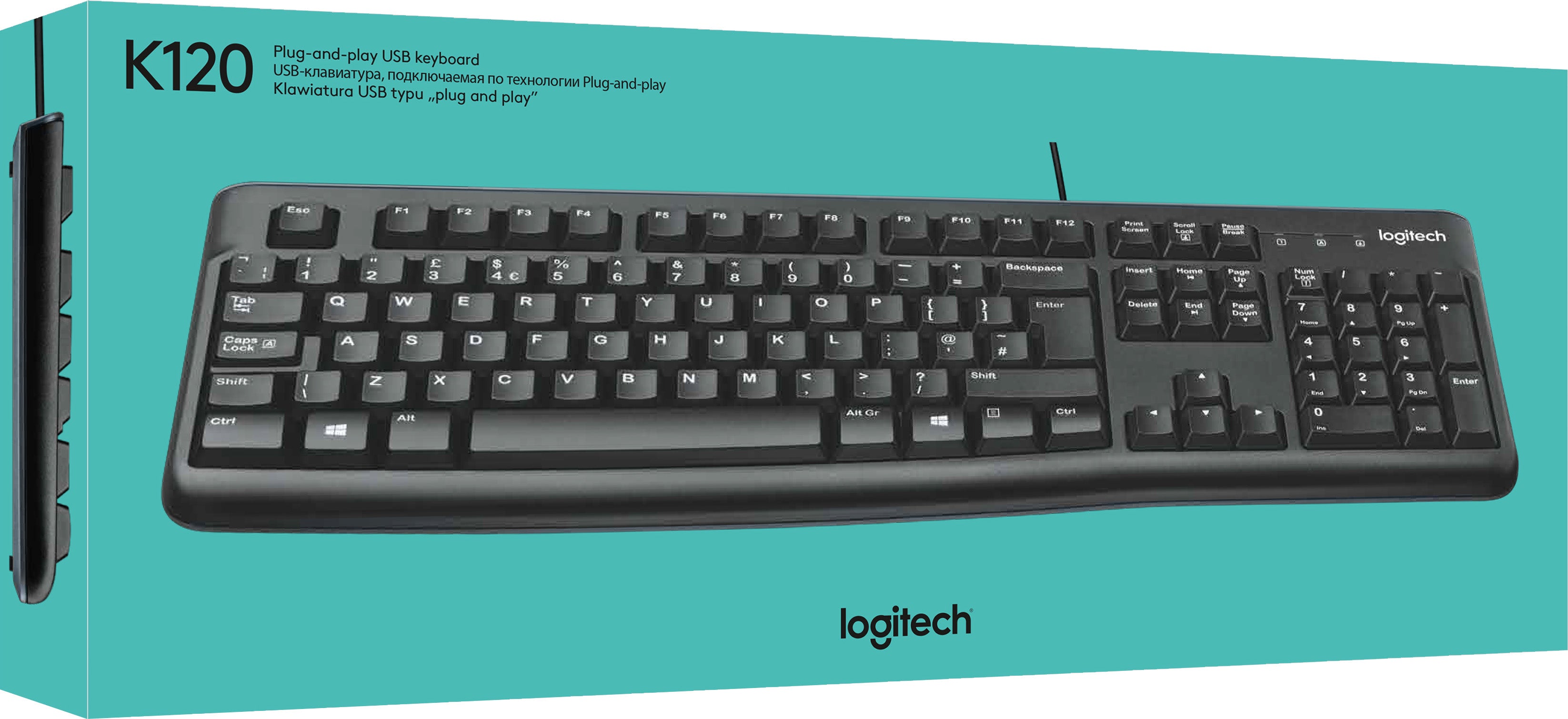 LOGITECH Tastatur K120, USB, schwarz