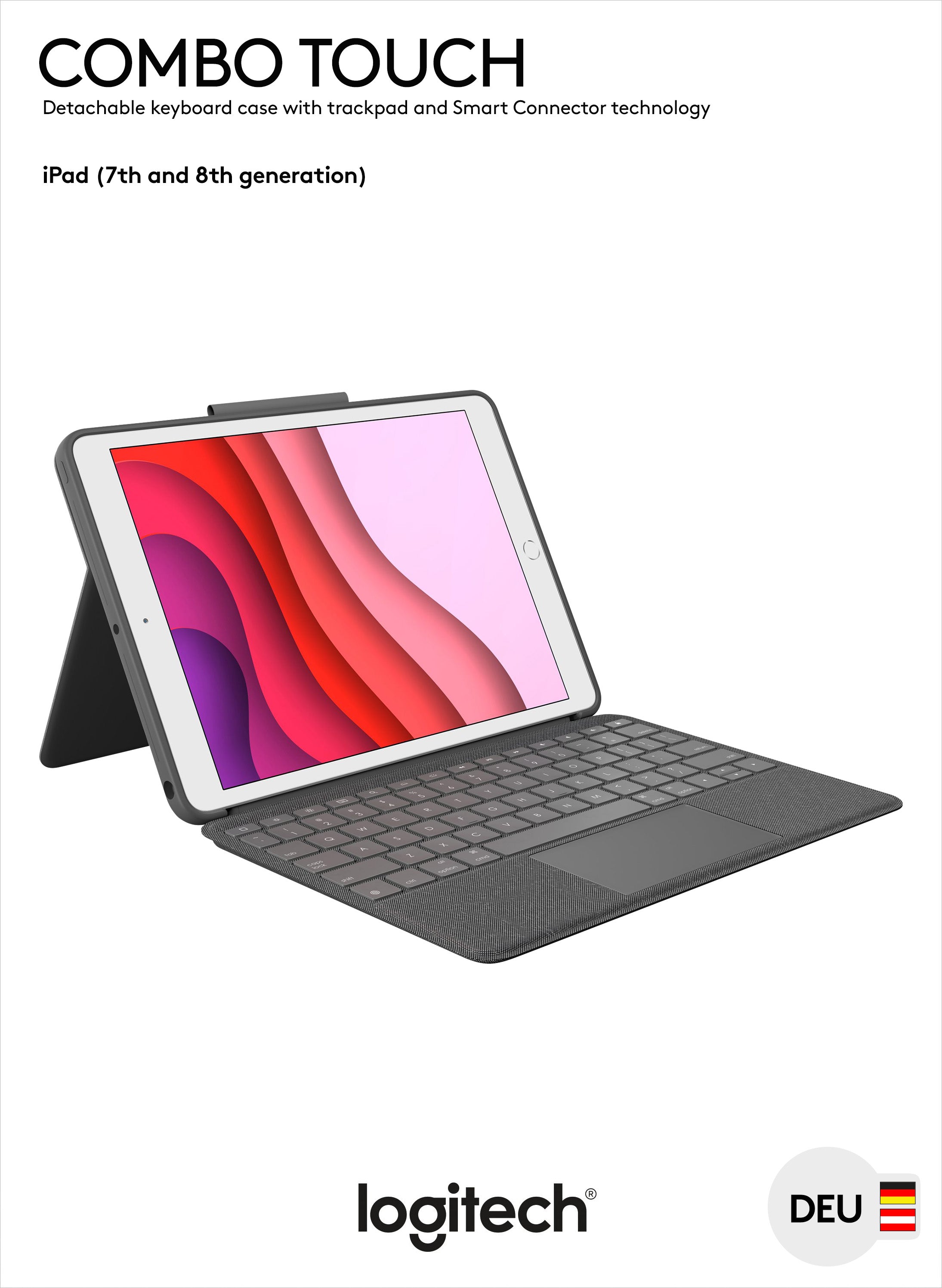 LOGITECH Tastatur Combo Touch, Smart Connector, grafit