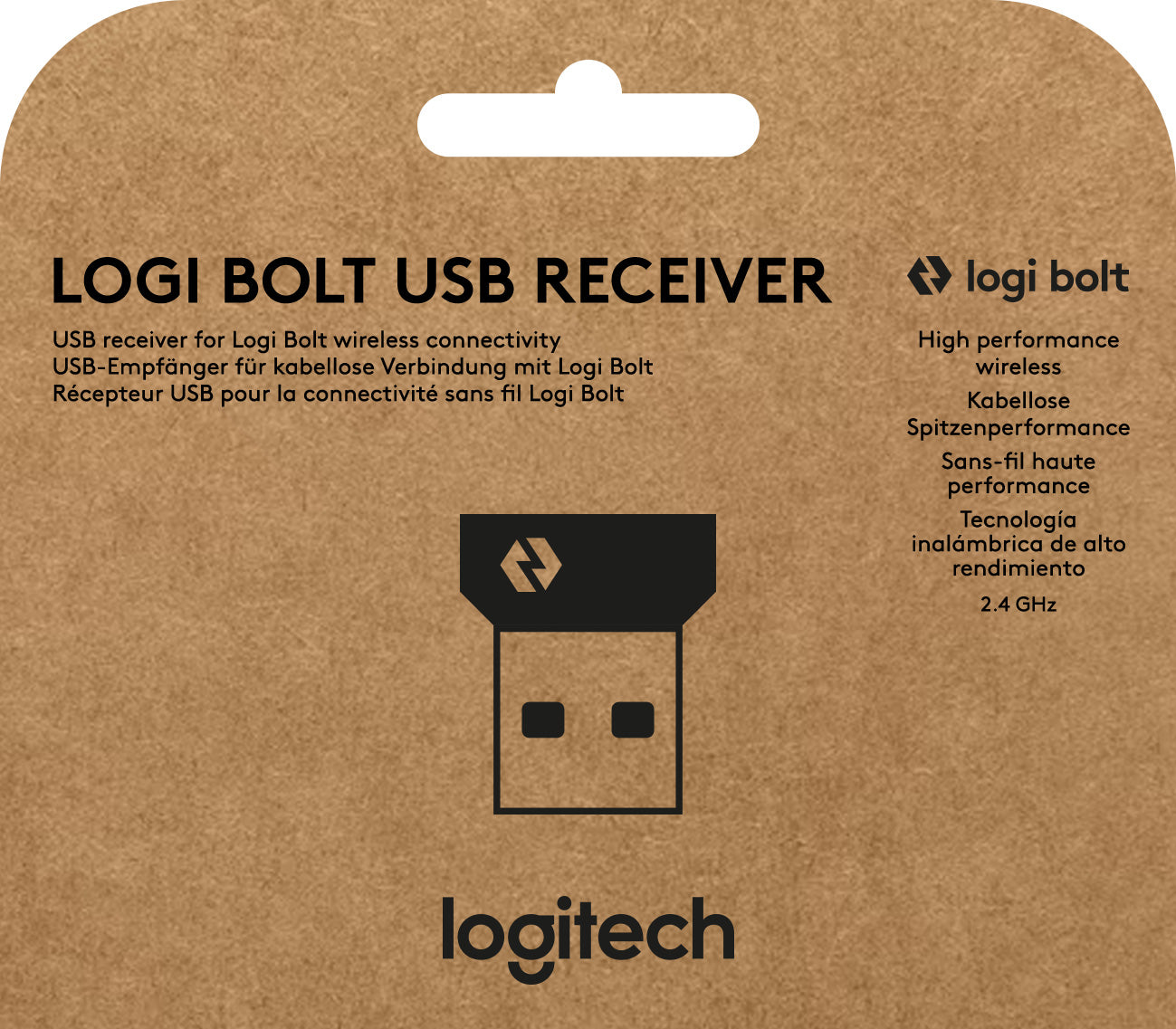 LOGITECH USB Receiver, Wireless, Bolt