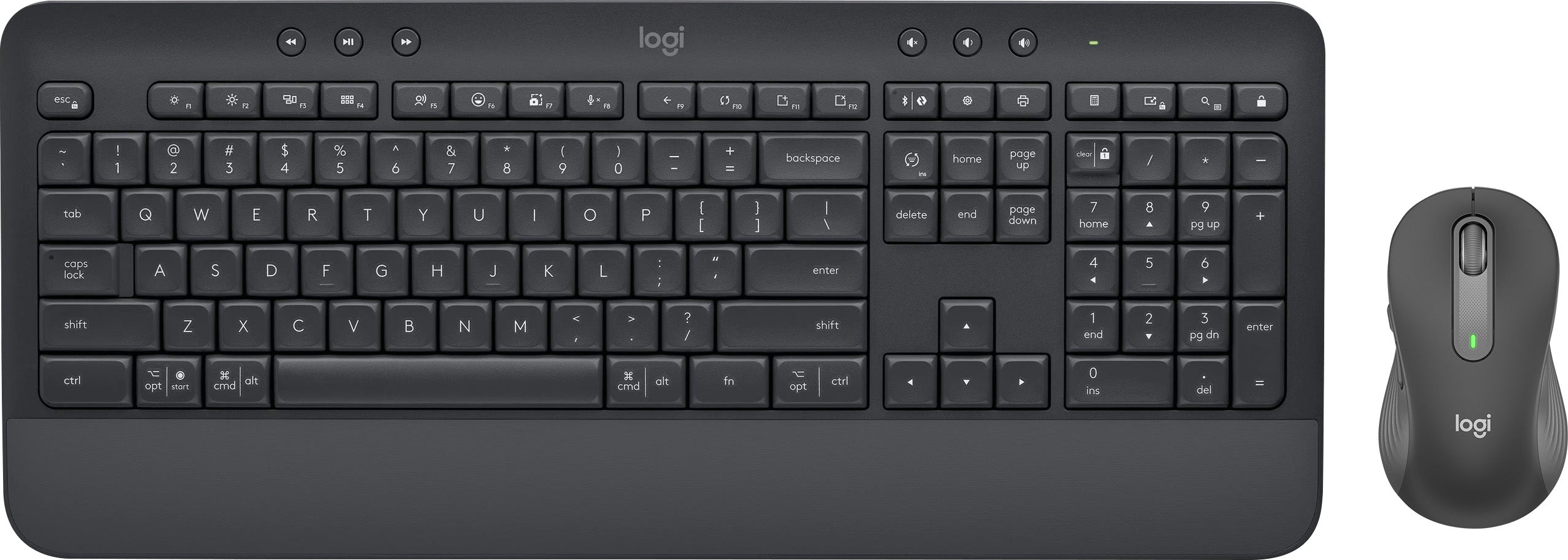 LOGITECH Tastatur-Maus Set MK650, Wireless, Bluetooth, grafit