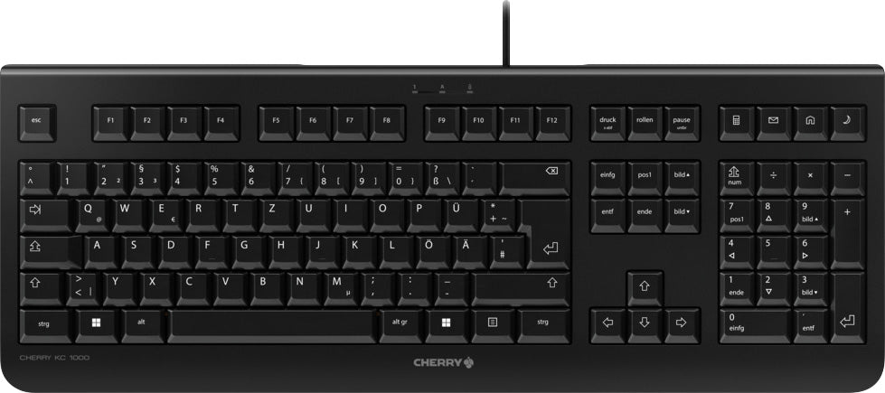 CHERRY Tastatur KC 1000, USB, schwarz, deutsches QWERTZ-Layout