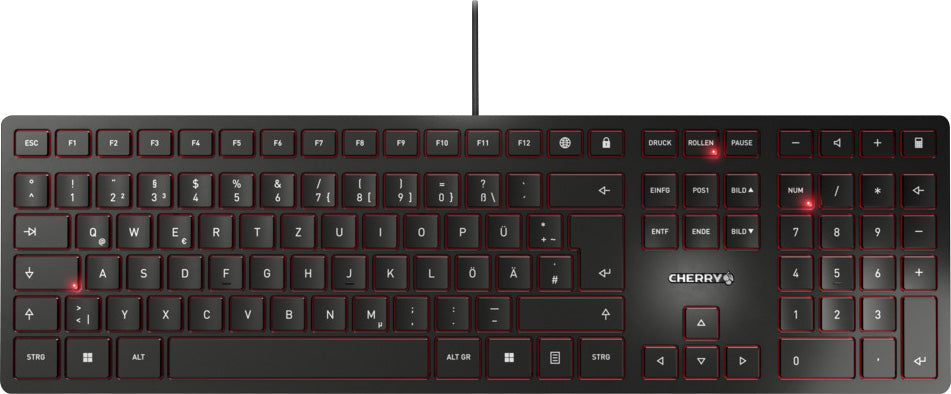 CHERRY Tastatur KC 6000 Slim, USB, schwarz, deutsches QWERTZ-Layout