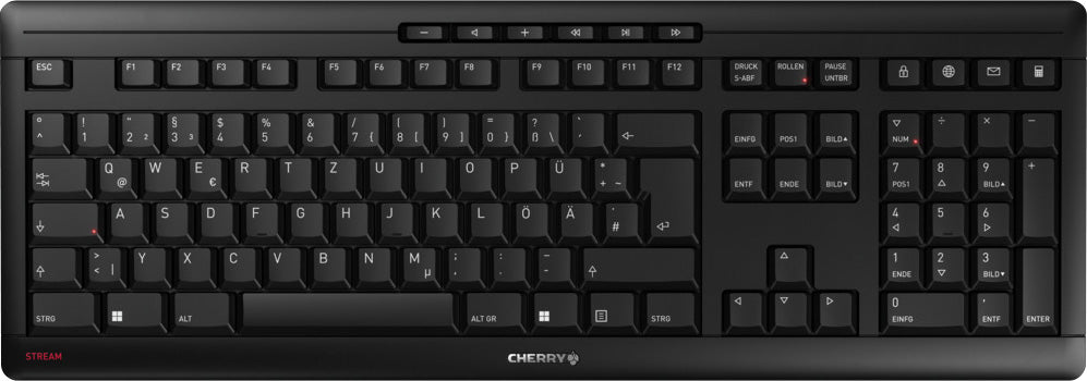 CHERRY Tastatur STREAM Keyboard, Wireless, schwarz, deutsches QWERTZ-Layout